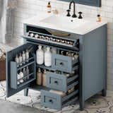 Bathroom Vanity With Sink, 3 Drawers And Adjustable Shelf