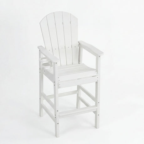 Bar Height Adirondack Chair With Cup Holder And Armrests