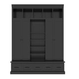 Hall Tree & Bench And 5 Storage Cubbies