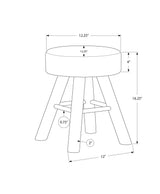 Ottoman, Pouf, Footrest, Foot Stool, Round, Natural Wood Legs, Contemporary, Modern
