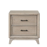 1 Piece Nightstand With Angled Feet, Dovetail Drawers, Bedroom Furniture - Oak