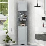 Multi Functional Corner Cabinet With Adjustable Shelves And 2 Doors