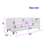 Modern Sofa With Button Tufting, Upholstered Couch For Living Room