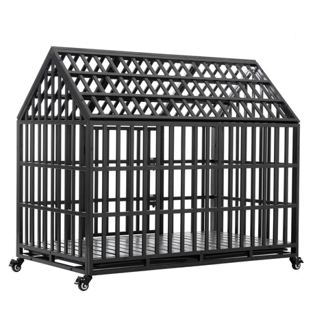 Heavy Duty Dog Crate Lockable Wheels