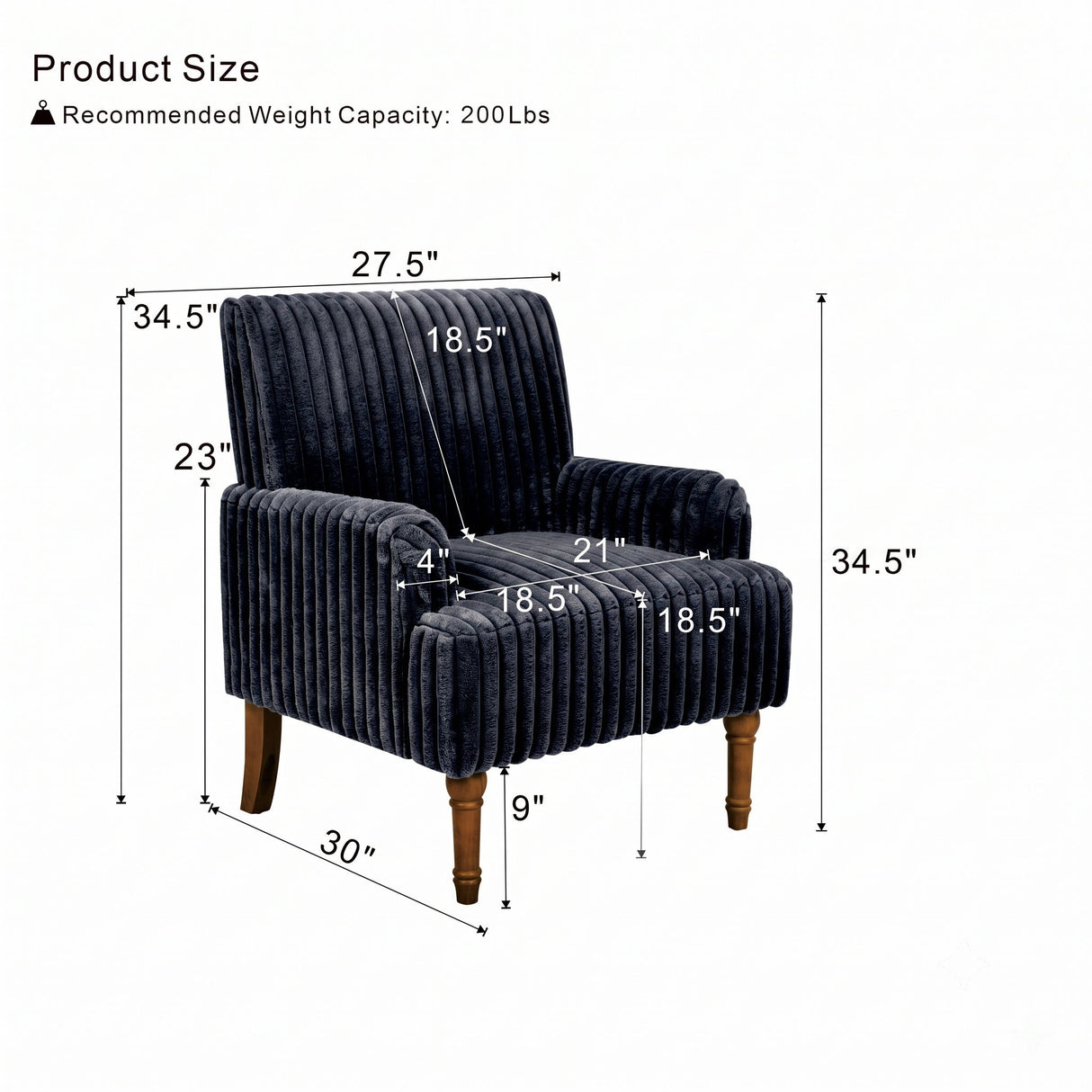 Accent Comfortable Upholstered Armchair For Living Room