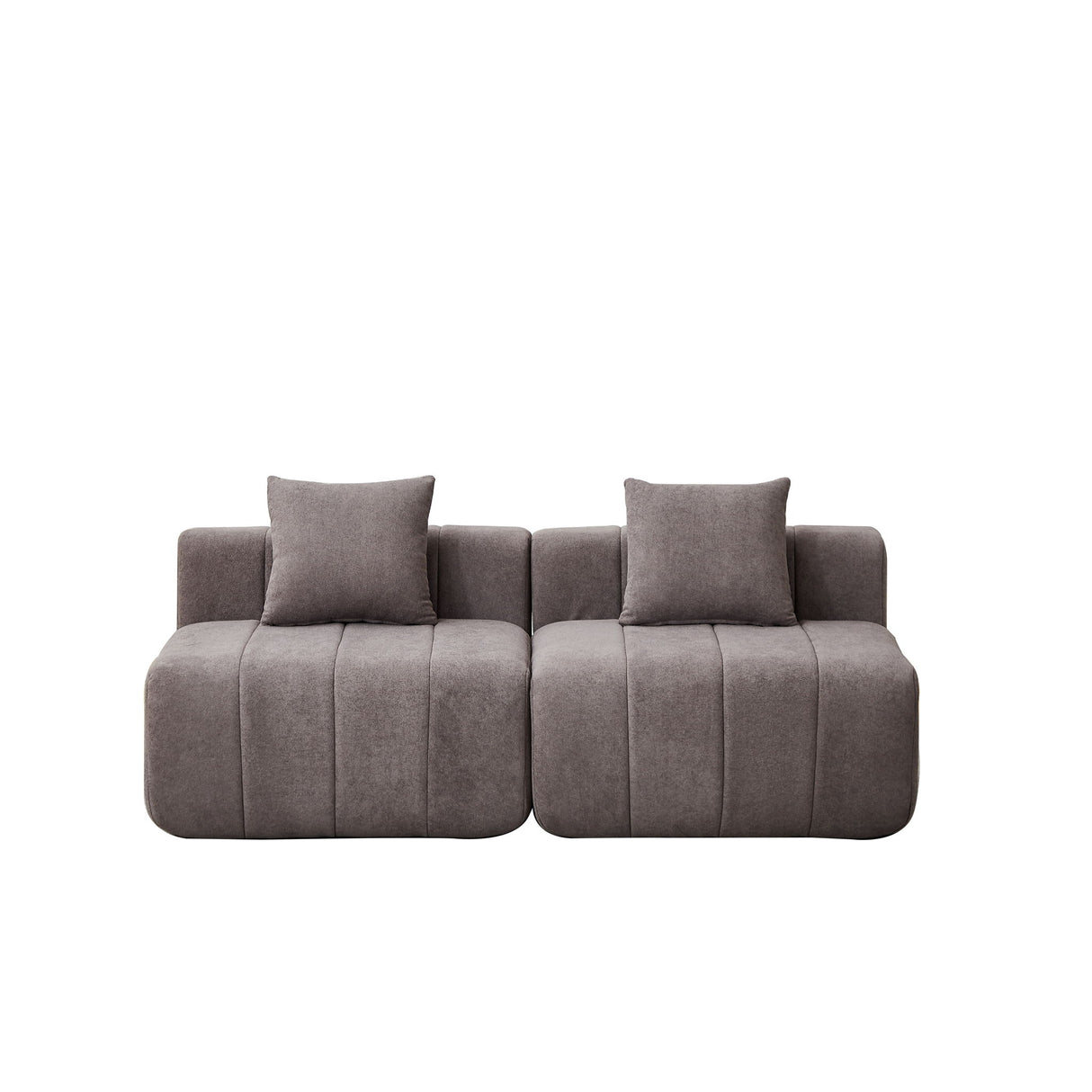 Modular Sectional Sofa With 2 Pillows, Symmetrical Design