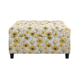 Floral Storage Ottoman With Traditional Design - Gold