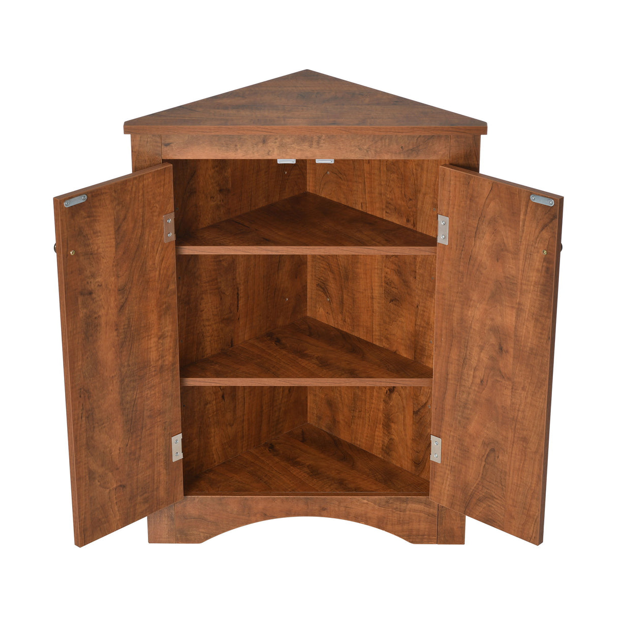 Triangle Bathroom Storage Cabinet With Adjustable Shelves, Freestanding Floor Cabinet For Home Kitchen