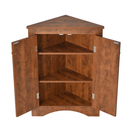 Triangle Bathroom Storage Cabinet With Adjustable Shelves, Freestanding Floor Cabinet For Home Kitchen