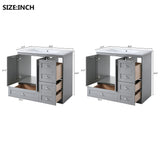 Shaker Free Standing Bathroom Vanity Cabinet & Sink, Soft Close Drawers, Soft Close Doors