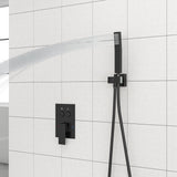 Dual Shower Head System With Square Rain Shower And Rough In Valve