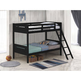 Bunk Bed With Built In Ladder, Safety Guardrails And Angled Access Step