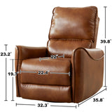 Electric Recliner Chair With Rocker And Swivel Function - Brown