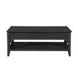 Decatur - Farmhouse Lift Top Coffee Table With Storage - Black / Ash