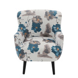 Armchair With Round Arm - White / Blue