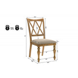 Dining Chair, Double X Back Kitchen Chairs (Set of 2) - Brown