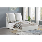 Corwyn - Queen Upholstered Panel Bed With Headboard Pillows - White
