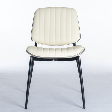 Dining Chairs (Set of 2) Mid-Century Modern Retro Chair With Walnut Bentwood Back Upholstered Seat Metal Legs Adjustable Foot For Kitchen Dining Room Chairs