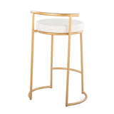 Fuji - Round Contemporary Fixed Height Counter Stool (Set of 2)