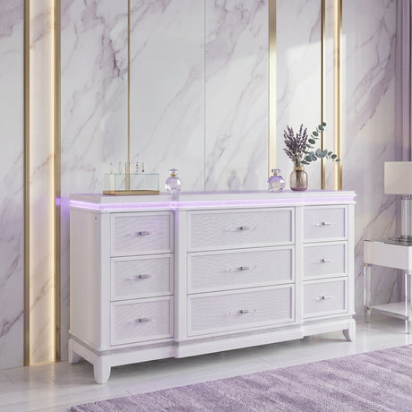 9 Drawer Dresser - White