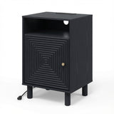 Nightstand With Charging Station & Storage