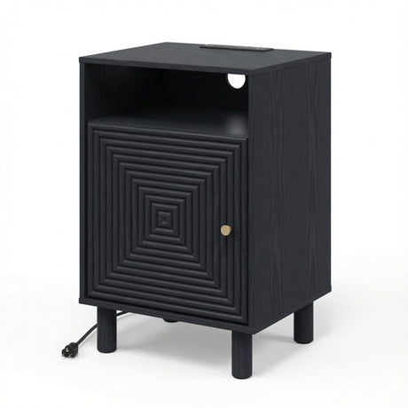 Nightstand With Charging Station & Storage