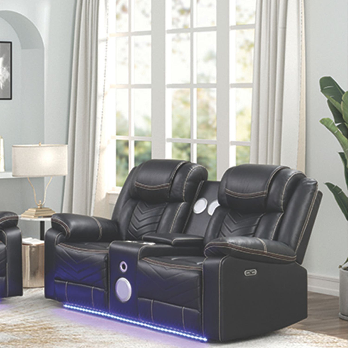 Challenger - LED Power Recliner Loveseat