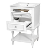Retro Design Bathroom Vanity With Sink, 2 Drawer Storage Cabinet