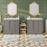 Shaker Free Standing Bathroom Vanity Cabinet & Sink, Soft Close Drawers, Soft Close Doors