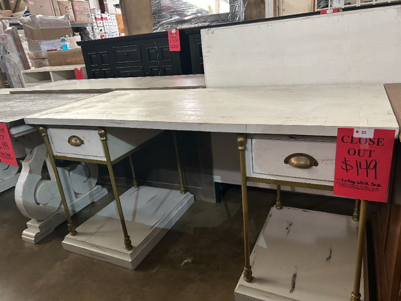 #23 - Vintage White Desk - 303-23