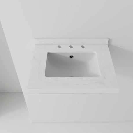 Basin Sink, Triple Faucet Holes, 2" Thick Rim, Sink Only