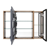 Wall Mounted Bathroom Mirror Cabinet With Soft Close Door, Adjustable Shelves - Imitative Oak