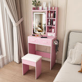 Small Makeup Vanity Desk With Adjustable LED Lights