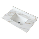 Elegant Vanity Top With Undermount Sink And Backsplash, Sintered Stone