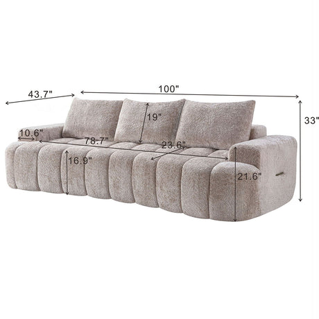 Extra Large Curved Front Compressed Sectional Sofa