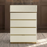 Stanley - 5 Drawer Chest With Crocodile Texture - Gray