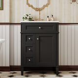 Bathroom Vanity With Top Sink, Storage Cabinet With 2 Drawers And Tip-Out Drawer