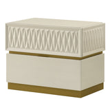 Stanley - 2 Drawer Nightstand With Crocodile Texture - Gray