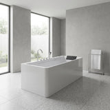 Xavier - Single Massage Bathtub, Equipped With Gfci Plug And Ul Certified Water Pump, Upc Certified Drain - Milk White