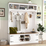 Farmhouse Hall Tree With Bench And Shoe Storage
