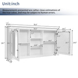 Modern Wall-Mount 2 In 1 Mirror Cabinet With Adjustable Shelves, Soft-Closing Hinges
