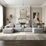U-Shaped Sectional Sofa With Chaise Lounge And Cup Holders