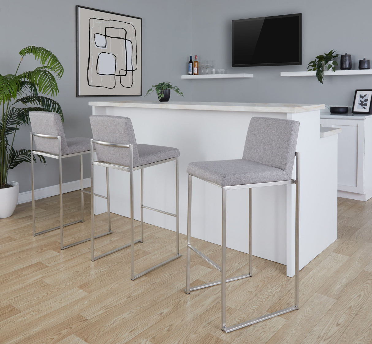 Fuji - Contemporary And Modern Elegance High Back Barstool