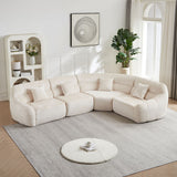 Luxury Curved Corner Sectional Sofa With 4 Pillows