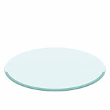 30" Round Tempered Glass Table Top Clear Glass 2 / 5" Thick Beveled Polished Edge - Transparent