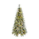 Snow Flocked Christmas Tree With LED Lights