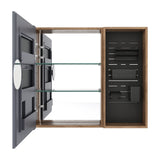 Wall Mounted Bathroom Mirror Cabinet & Adjustable Shelves - Imitative Oak