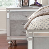 Contemporary Nightstand With Crocodile Textured Trim