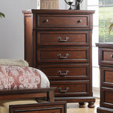 1 Piece Chest Bun Feet Pull Handles Round Knobs Bedroom Furniture - Cherry