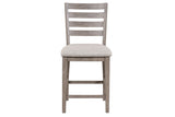 Counter Side Dining Stool With Ladder Back (Set of 2) - Gray